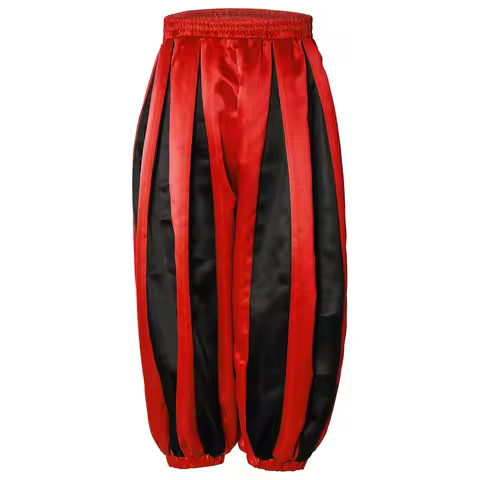 Boys Girls Halloween Medieval Pirate Costume Satin Baggy Capri Pants Theme Party Renaissance Viking 