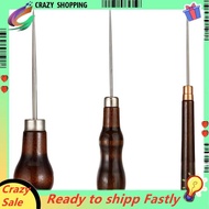 3 Pcs Awl Tool Set Leather Scratch Awl Tool Stitching Sewing Awl with Wooden Handle Piercing Awl Nee