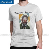 Disco Elysium Tequila Sunset T-Shirt Men's Humorous Cotton Tees Round Neck Short Sleeve T Shirt Prin