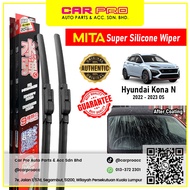 Hyundai Kona N 2022 - 2023 OS 1 Pair MITA SILICONE COATING Aero Front Wiper Blade TWIN Set 26'' & 16