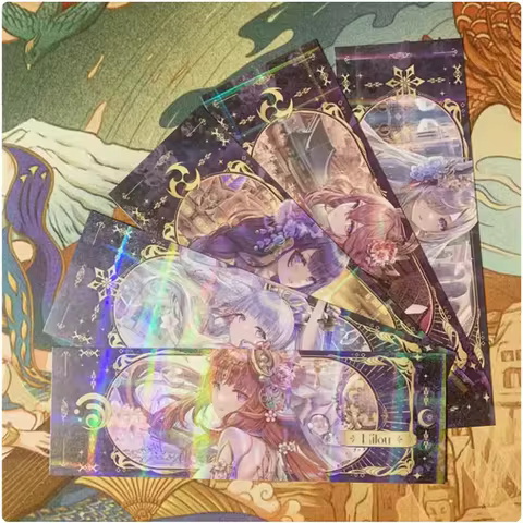 2024 Anime Genshin Impact Laser Ticket Full Dress Style Eula Ayaka Raiden Shogun Yae Miko Double Gol