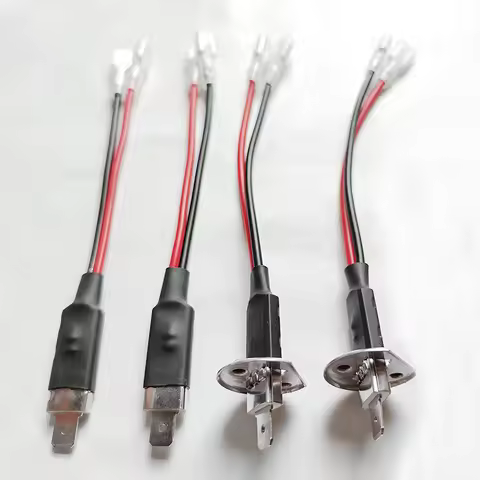 1 Pair H1 Socket Adapter Conversion Wiring Connector Cable For H1 HID LED Headlight Lamp