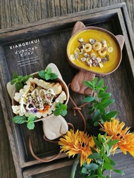 喵有型可愛貓咪木碗日式家用水果沙拉點心堅果兒童小木碗手工雕刻