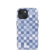 Fresh Blue and Whte Checkered Pattern,  Sutable for Phone 17,  7, 2-n-1 Glossy Case