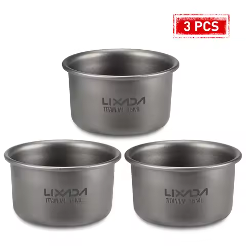 1/3pcs Lixada 35ml Mini Titanium Tea Cup Home Office Outdoor Camping Hiking Coffee Tea Cup Mug 8g