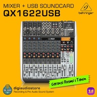 Audio Mixer 8 Channel 4 Mono 4 Stereo Behringer Xenyx QX1622USB - Equalizer - Efek Vocal and USB Audio Interface Soundcard Recording - QX 1622 USB