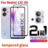 2 in 1 Screen Protector For Xiaomi Redmi 13C 5G Redmi13 C 13 2024 Full Coverage HD Tempered Glass Sc