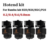 HB New High Quality H2D H2S H2C Hotend Kit with 0.2/0.4/0.6/0.8mm Hardened steel Nozzle Replace Hote