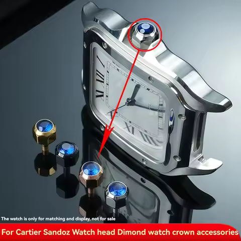 For Cartier Santos Watch Crown Stainless Steel Winding Crown Replacement Watch Crown Parts for Santo