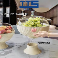 (TTS MALL) Fruit Bowl Fruit Plate Dish Large Fruit Dish Vegetable Strainer Bowl for Kitchen Fruit Bo