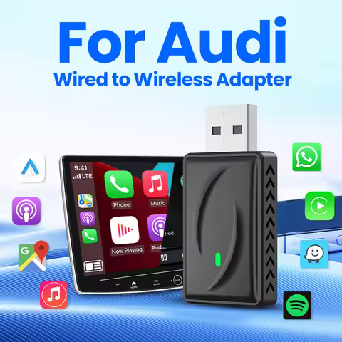 2in1 Wireless Carplay Adapter Android Auto Smart Dongle Mini Box Plug And Play For Audi A3 A4 A5 A6 