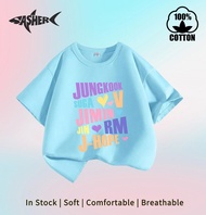 【Ready Stock 】100% Cotton High-Quality Kids Boy Girl /Adult Same Style BTS Fan Support T-shirt