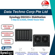 (SG LOCAL STOCK) Synology DS1525+ 5-Bay DiskStation Tower NAS Enclosure Storage System - AMD V1500B 