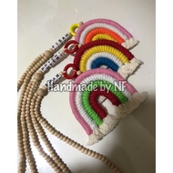 MACRAME RAINBOW CAR ACCESSORIES / WALL HANGING / KEYCHAIN CAR CHARM HANGING CAR/WALL DECORATION