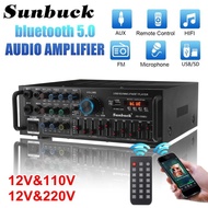 Audio Amplifier Bluetooth EQ Karaoke Home Theater FM Radio 2000W - AS