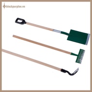 BPURPLE 3psc/Set Metal Garden Spade Rake Tools For Dolls House Miniatures Accessories .