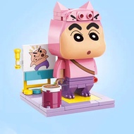 Genuine Keeppley Crayon Shin-chan Building Blocks Cosplay Series Action Kamen Model Educational Spli