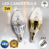 3W LED CANDLE BULB E14 BULB LAMPU LED MENTOL ENERGY SAVING LIGHT BULB CRYSTAL CHANDELIER KRISTAL CHI