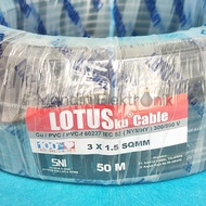 (Roll) Kabel Listrik Serabut isi 3 x 1.5mm Lotusku - Kabel Pompa Satelit Roll 50 Meter Lotus - Kabel