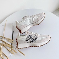 New Balance 327 Beige Leopard Print Suede Casual Shoe with Apricot Accents
