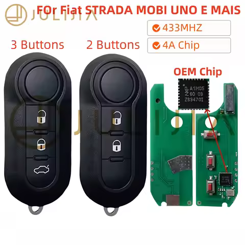 JULIJIIA3/2Button Flip Remote Key 433Mhz  HITAG AES 29A1 4A Chip A2C86460000 Fob For Fiat Strada MOB