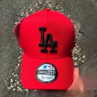 Best Seller Topi Semi Original Logo LA Bordir Timbul - Full Tag MLB - cod Warana Merah