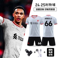 2024 Liverpool Arnold Jersey Away White No. 11 Salah Soccer Suit Set Male Custom Competition Team Uniform