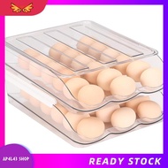 [ap4l43.] Egg Holder Clear Plastic Automatic Rolling Egg Container for Kitchen Storage and Organizer