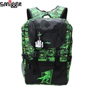 Australia Smiggle Original Children's Schoolbag Fashion Boys Backpack Green Tyrannosaurus Rex Cool 18 Inches Durable Kids' Bags