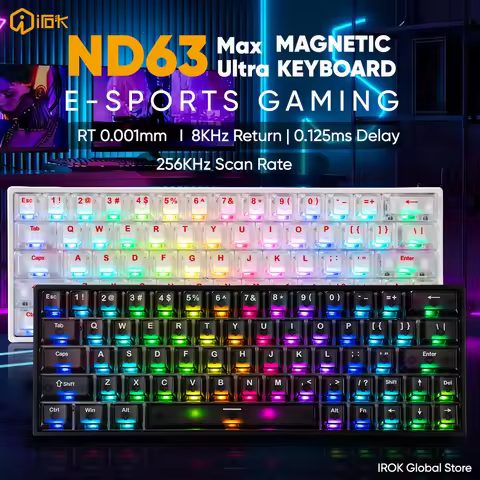 IROK ND63 Ultra ND63 Max ND63 Pro Wired Gaming Magnetic Mechanical Keyboard 60% Rapid Trigger 0.001m
