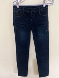 絕版PCL16B Levis Lady style 深藍刷色水鑽裝飾緊身直筒女款牛仔褲 skinny