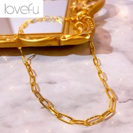 Original 18K Saudi Gold Pawnable Paperclip Chain Clavicle Necklace