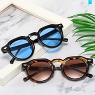 Unisex Oval Uv400 Sunglasses Rivet Frame Colorful Tinted Lens