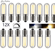 Jmax 12Pcs 220V Mini E14 E12 LED Fridge Freezer Filament Light COB Dimmable Bulbs 1W 2W 4W Lamp