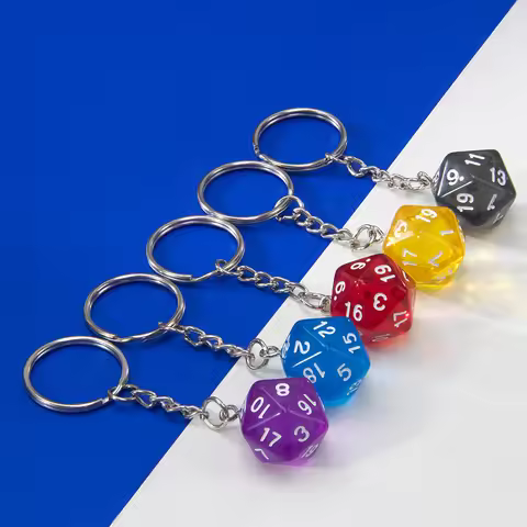 DND Game Dice Keychain RPG Lucky Dice Keyring DND Game Souvenirs Fashion Bag Pendant DND Game Lover 