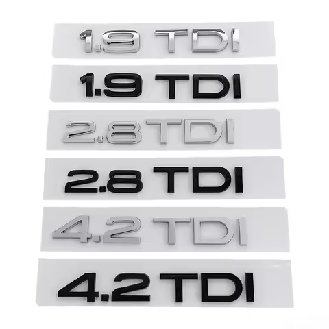 3D ABS Letters 1.9 TDI 2.8 TDI 4.2 TDI Rear Boot Trunk Logo Emblem Sticker For Audi A3 A4 A6 A8 Q3 Q
