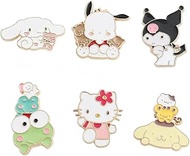 Brooch Pin for Women Girls Cute Kuromi Cinnamoroll Sanrio Enamel Pins Safety Buttons Brooch Saree Pi