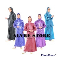 Jas Hujan Rok Polkadot 870 Plevia - Mantel Mantol Setelan Onde Wanita