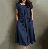 Mj Dress casual moscrepe dress all size fit to L dress efie kancing bungkus dress premium dress nata