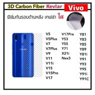 [Kevlar] ฟิล์มหลัง เคฟล่าใส สำหรับ VIVO V5 V5Plus V7 V7Plus V9 V11 V11i V15 V15Pro V17 V17Pro Y53 Y55 Y71 Y81 Y81i Y83 Y85 Y89 Y91 Y91i Y91C Y93 Y95 X21i Nex3 Carbob Fiber ฟิล์มแผ่นหลัง 1 แผ่น