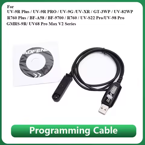 UV-68 Pro Max V2 USB Programming Cable For UV-9R Pro Plus BF-9700 UV-S22 Pro UV-98 GMRS-9R Waterproo