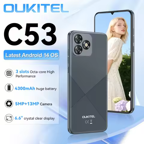 Oukitel C53 Smartphone 6.6" Crystal Clear Display 13MP Telephon Portable 8GB(4+4)+64GB 4300mAh Batte