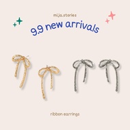 mija.stories - ribbon earrings ต่างหูริบบิ้น ต่างหูโบว์