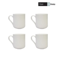 Felli Dinexe 350ml Opal Glass White Mug Set (4 Pcs) - Linea