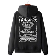 KATUN HITAM Los Angeles Dodgers Hoodie Jacket, Unisex Casual Black Hoodie, Cotton Material