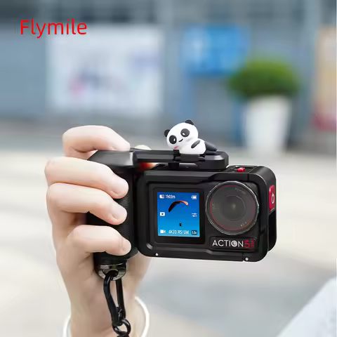 Flymile Aluminum Alloy Grip, for DJI Action 5 Pro/4/3 Accessories,Xplorer Grip,Black Camera Cage & H