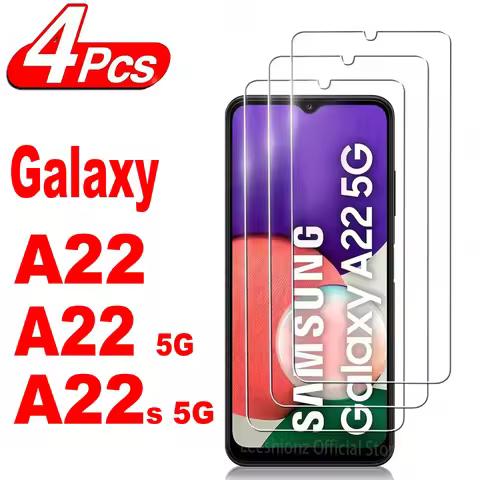 2/4Pcs 9H Tempered Glass For Samsung Galaxy A22 4G/5G HD Screen Protector