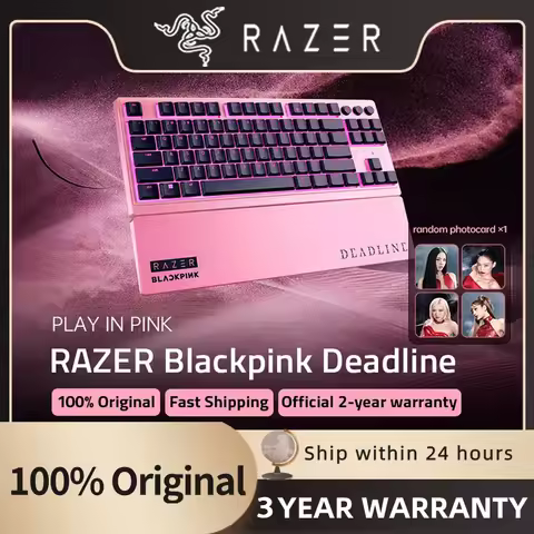 Razer BLACKPINK Ornata V3 Tenkeyless Wired Gaming Keyboard -Low-profile Keys Mecha -Membrane Switche
