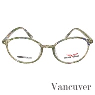 กรอบแว่นตา สำหรับตัดเลนส์ แว่นสายตา Fashion รุ่น Vancuver 063 C-10 กรอบใสลายกละเทา กรอบเต็ม ขาข้อต่อ วัสดุ พลาสติก พีซี เกรด A รับตัดเลนส์ทุกชนิด