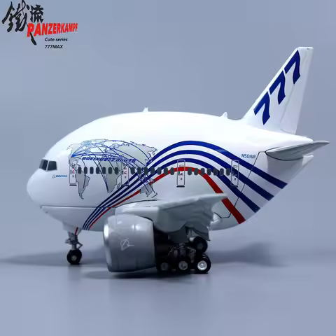 Panzerkampf Cute Series Boeing 777 MAX Q Die-casting Aircraft Model Landing Gear Collection Toys